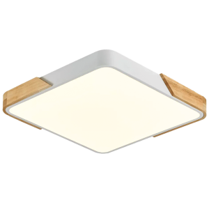 Ceiling Light With 2 Tone Frame Wooden Square Design  , 3C-White 400mm (16873)
