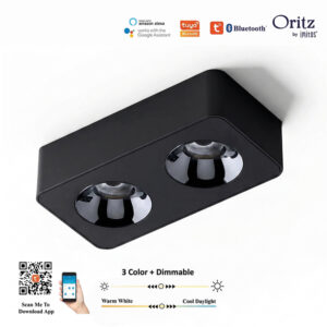 AI Smart Led Surface Double Head Spotlight with Die-Cast Body 24D - 3C (Reflector Color)