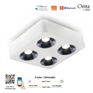 AI Smart Led Surface Four Head Spotlight with Die-Cast Body 24D - 3C (Reflector Color)