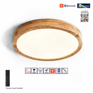 Wooden Design Ceiling Light Modern LED Panel Light, Smart AI - Tuya App - Bluetooth , 3C (ZN8103)