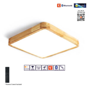 Wooden Design Ceiling Light Modern LED Panel Light, Smart AI - Tuya App - Bluetooth , 3C (ZN8104)