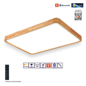 Wooden Design Ceiling Light Modern LED Panel Light , Smart AI - Tuya App - Bluetooth , 3C (ZN8105)
