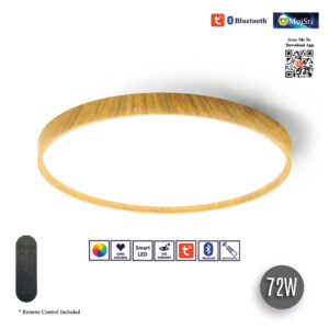 Wooden Ceiling Light Modern LED Panel Light , Smart AI - Tuya App - Bluetooth , 72W (ZN8113)