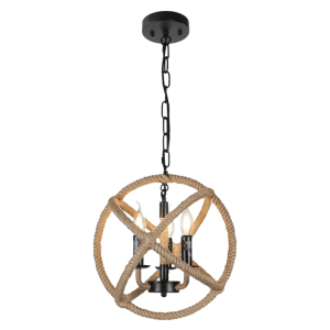 Pendant Light With 3 Lights and Rope Rings (15337)