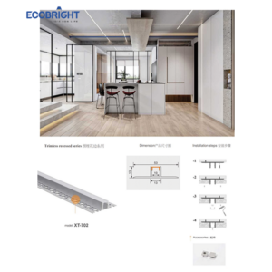 LED Channel Strip Light Casing Profile Recessed Track - XT702