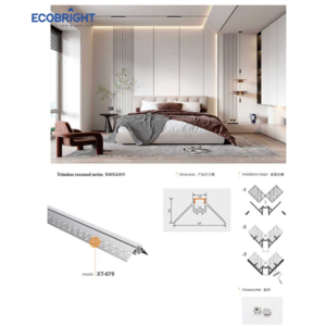 LED Channel Strip Light Casing Profile Recessed Track - XT679